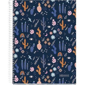 MiquelRius M Fashion Collection, Lined 4 Subject Notebook, 11" x 8.5", 120 Perforated Sheets, Colored Sections, 3 Hole Punched, Desert Design Cardboard Cover
