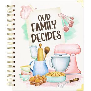 Family Recipe Book To Write In Your Own Recipes Women's Day Gift For Mom Daughter Wife Friends Women New Couples Personalized Recipe Books Watercolor Blank Cookbook