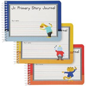 Oxford Jr. Primary Composition Spiral Notebooks, School Supplies, Notebooks for School, 4-7/8 x 7-1/2 Inches, Kids Journal, Pre-K, Grades K-2, 100 Sheets/200 Pages, Red, Yellow, Blue (63885)