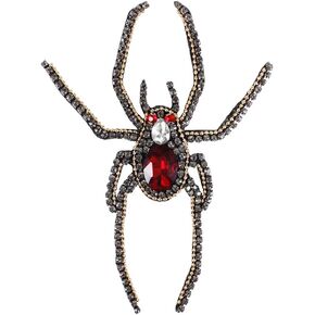 EMDOMO 2pc Beaded Diamond Spider Badges Crystal Rhinestones Patches Applique for Shoes Clothes Craft Sewing TH1023