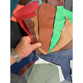 Scrap Upholstery Leather Craft Mixed Medium Pieces 6 Square Feet