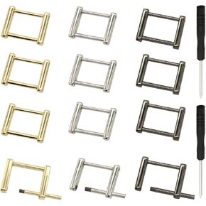 12 Pieces Rectangle Screw Rings Buckle Strap Connector Rectangular Shackle Loop