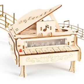 CYAZOO 3D Wooden Puzzle for Adults-Magic Piano That Can be Really Play-Decoration Music Box Model Wooden Building Kits-Unique Gift for Kids Teens Men Women on Birthday Christmas