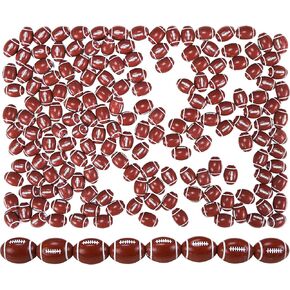Iconikal 170-Count Acrylic Beads, 17mm Plastic Craft Beads for Bracelets, Necklaces, Keychains & Lanyards (Football)
