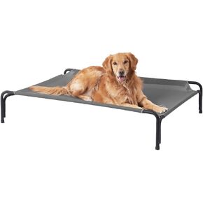 EHEYCIGA Reinforced Elevated Large Dog Cot Bed, Raised Outdoor Dog Hammock, Lifted Pet Platform with Frame and Washable Waterproof Cooling Teslin Mesh and Anti-Slip Feet, 43x26 inch