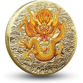 Chinese Year of Dragon Lucky Coin Lottery Ticket Scratcher Tool Good Luck Charm Funny Challenge Coin