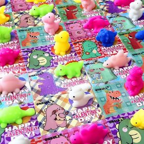24 حزمة بطاقات هدايا لعبة Squishy للأطفال ، Kawaii Mochi للضغط مع البطاقات ، Mochi Squishy Toy Leaff Toy Toy for Kids Classroom Exchange Gower