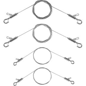 Picture Hanging Wire with Small Hooks, 2-Pack 1m (3.3ft) Adjustable Stainless Steel Picture Wire Kit for Hanging Art, Frame, Mirror & Decorations, Supports up to 50lbs