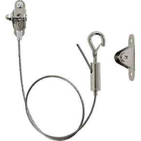 6 Sets Adjustable Hanging Wire Kit, Stainless Steel Multipurpose Suspension Wire Cable with Hook, Heavy Duty Anchor For Furniture, Light, Lamp, Picture, Mirror Secure to Wall or Ceiling, 20in