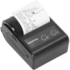 Luqeeg Portable Receipt Printer, Thermal Receipt Printer, 57mm Bluetooth Receipt Printer, USB Smartphone Control 200dpi Resolution Label Printer with 1 Roll Printer Paper, Support Android iOS
