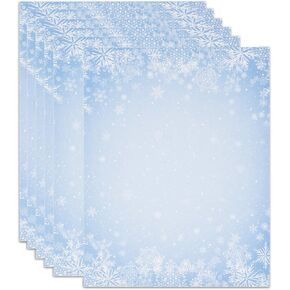 هدية بوتيك - عيد الميلاد الثلج الثلج قرطاسية ورقة الرأسية 100 حزمة العطلة تصميم رقاقات الثلج الشتاء لكتابة رسائل ، وملاحظات ، ودعوة الزفاف ، واللوازم المكتبية 8.5 "× 11" in Kuwait
