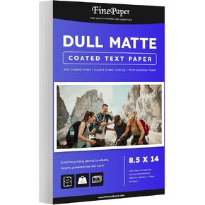 Dull 100lb Text Digital Low Gloss Paper, Double Sided C2S, Coated, Perfect for Color Laser Printing, Design Proposals, Flyers, Brochures | Matte Finish | 8.5" x 14" | 100 Sheets