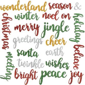 Patelai 21 Pcs Metal Die Cuts Words Cutting Dies Winter Wonderland Holiday Cutting Dies Embossing Stencils Templates for DIY Crafts Card Making Scrapbook Photo Album Supplies
