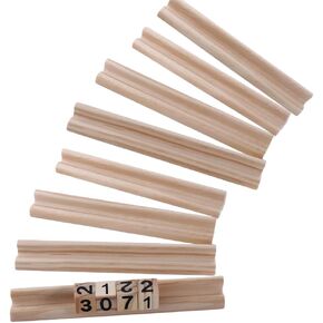 Vctitil 8 Pack Wooden Domino Trays,Domino Racks,Wooden Scrabble Tile Holder,Word Tray,7.48x0.9x0.7inch, for Mexican Train and Other Dominoes Games
