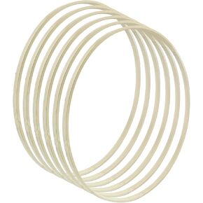 Hitefu 6 Packs 12 Inch Bamboo Floral Hoop Rings, Large Wooden Embroidery Hoops for Crafts, Dream Catcher,Wedding, Hanging, Wreath (30cm)