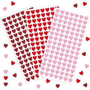 3150Pcs Valentine's Day Mini Heart Stickers Red Pink Heart Stickers Labels Deep Red Love Self-Adhesive Labels for Greeting Cards Invitation Envelope Sealing Gift Wrapping