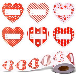 MixTeach 600Pcs Heart Tag Stickers 2 Inch Heart-Shaped Sticky Notes Pink Red to & from Present Name Tag Self-Adhesive Stickers Labels for Envelopes Seal Cards Wedding Birthdays Party Favors