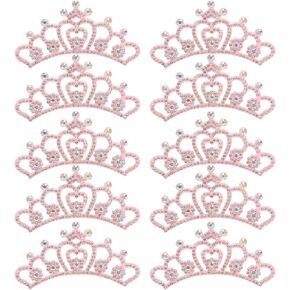 10Pcs Rhinestones Cloth Stickers, Crown Shaped Patch Applique, Crown Applique, DIY Decoration Backpack Clothing Accessories(#5)