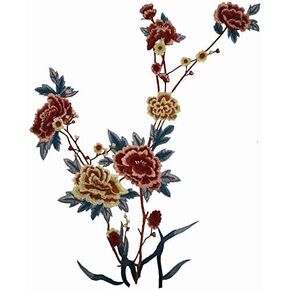 1pcs Beautiful Flower Large Water Soluble Embroideried Fabric National Trend Applique Patch Sew Clothes Accessories