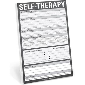 Knock Knock Self-Therapy , Checklist Note Pad for Step-by-Step Stress Relief (Gray), 6 x 9-inches