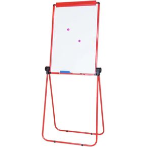 Magnetic U-Stand Whiteboard/Double Sided Easel Stand White Board, Portable Dry Erase Board, 36 x 24 Inches, Height Adjustable and Foldable with Red Aluminum Framed