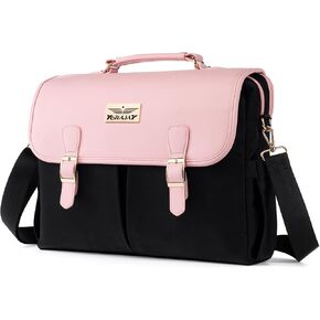 Canvas Laptop Tote Bag for Women; Lightweight Messenger Work Bag; Large Tote Bag with Zipper for School- 17 Pockets