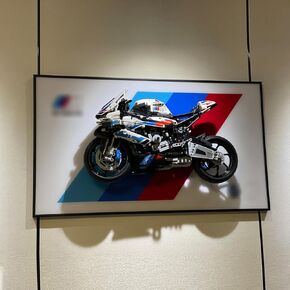 iLuane Display Wallboard for Lego Technic BMW 42130 Motorcycle Model Kit, Adult Collectibles Wall Mount, Great for Lego Lovers (No Car Included)