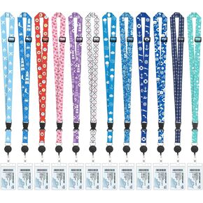 12 Pcs Lanyards for Ship Cards, Lanyard Badge Holder for Cruise Essentials (Party Style)