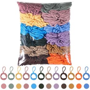 Hotop 1200 Pcs Potholder Loom Loops Multicolor Weaving Loom Loops Elastic Multicolored Loops Bulk Flexible Weaving Craft Loops Kit with 12 Colors for DIY Crafts Supplies