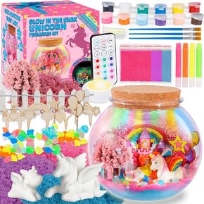 Dinosaur Terrarium Kit for Kids - Arts & Crafts Activities Sets With Glow in The Dark Painting - DIY Dinosaur Toys Birthday Gifts for Boys Age 5, 6, 7, 8, 9, 10, 11 & 12 Year Old(Dinosaur Terrarium)