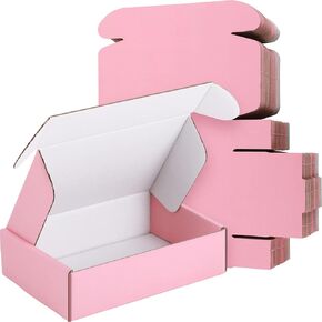 Spakon 50 Packs Shipping Boxes Cardboard Corrugated Mailer Packaging Boxes for Small Business Cute Small Box Cardboard Carton Box Mailers for Packaging Product (Candy Color,6 x 4 x 1.6 Inches)