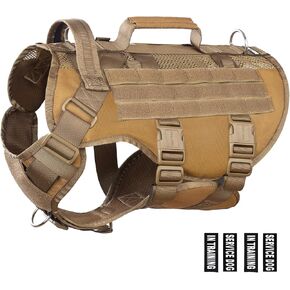 Tactical Dog Harness for Medium Large Dogs, Breathable Air Mesh Dog Vest Harness, Military Dog Vest with Two Handles, Large Hook and Loop Panels for DIY Patch with No Pull Buckle