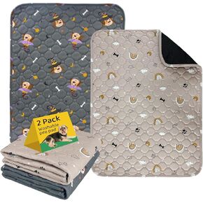 Reusable Kennel Mat Absorbent and Leakproof Waterproof Dog Crate Mat Non Slip Dog Rubber Mat Washable (L, 28" - 39")