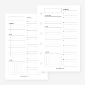 Pocket Undated Daily No.04 Planner Insert Agenda Refill for Pocket size 6 Ring Binder 3.2 x 5