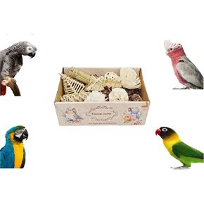 Large Style Bird Toys Box Bird Foraging Shredding Toys Box Parrot Foraging Shredding Toys Box Chewing Toy Birdcage Accessories for Conures Caiques Cockatiel Budgies Parakeet and Small to Medium Birds