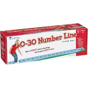 Learning Resources 0-30 Number Line Floor Mat, Blue, 22 L x 1 W ft (LER0935)