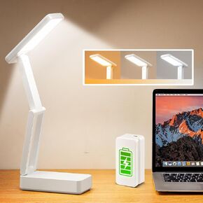 Battery Operated Lamp, 3600mah Cordless Lamp Rechargeable Lamp,3 Colors & 10 Brightness Battery Powered Lamp, Small Desk Lamp Portable Lamp Rechargeable Light, Led Desk Lamp Desk Lamps for Office