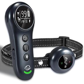 Zivvozivva 2-in-1 Dog Bark Collar & Dog Shock Collar with Remote Control 3300FT, Anti Barking Dog Training Collar IP67 Waterproof 5 Level Sensitivity, E Collar for All Breeds - Black