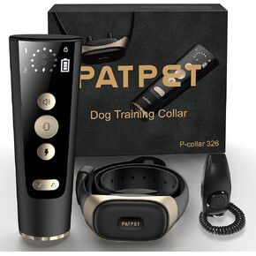 PATPET Shock Collar Dog Training Collar with Remote - 2000FT Range Include Rechargeable & IP67 Waterproof E Collar, Beep Vibration Shock Collar for Large Medium Dogs(15-140 lbs)