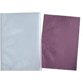 Arbuya 3-D Evergreen Leaves Plastic Embossing Folders for Card Making or Journaling Christmas Pine Leaves Embossing Folder for Paper Crafting