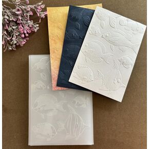 HIENAJ Ocean Fish Background Embossing Folders for Card Making Scrapbooking & Stamping Supplies Card Making Supplies and Other Paper Crafts