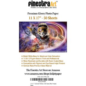 11" X 17" Premium Glossy Inkjet Photo Paper - 50 Sheets