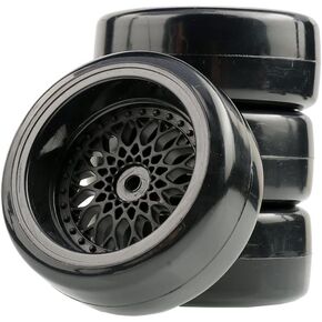 1/10 Drift Car Tires Set, Diameter 63mm RC Car Road Wheels and Tires with 12mm Hex RC Drift Car Tires Offset 3/6/9mm Fit for HSP HPI Sakura RC Car Accessories (Color : Offset 9mm)