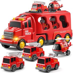 Truck Toys for 3 4 5 6 Years Old Boys, Toddler Car Toys for Toddler Boys Ages 3-5, Construction Toys Car Carrier Vehicle Toy Set, Kids Toys Truck Set for Age 3-9