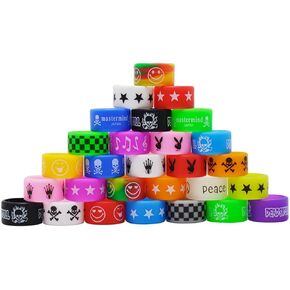 20 PCS Mixed Color Silicone Bands Anti Slip Rubber Rings, 22mm Mixed Rings, Random Design and Color