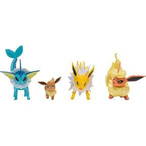Pokemon Select Eevee Evolution Pack - Features 2-Inch Eevee Plus 3-Inch Jolteon, Vaporeon, and Flareon Battle Figures