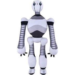 13-Inch New Wild Robot Plush Toy, Adjustable Pose Plush Robot Buddy, for Kids (Black and White)