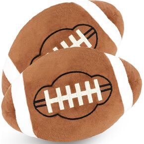 2 Pcs 12 Inch Football Plush Pillow Fluffy Stuffed Football Throw Pillows Soft Sports Throw Pillows for Kids Birthday Party Supply Gifts Bedroom Sofa Decor