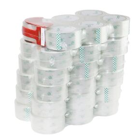 BOMEI PACK 36Rolls Clear Packing Tape with Dispenser, Shipping Tape Refills for Moving and Packaging, 2.4Mil 1.88 Inch x 60 Yard