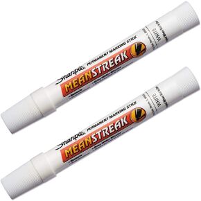 Sharpie : Mean Streak Marking Stick, Broad Tip, White -:- Sold as 2 Packs of - 1 - / - Total of 2 Each